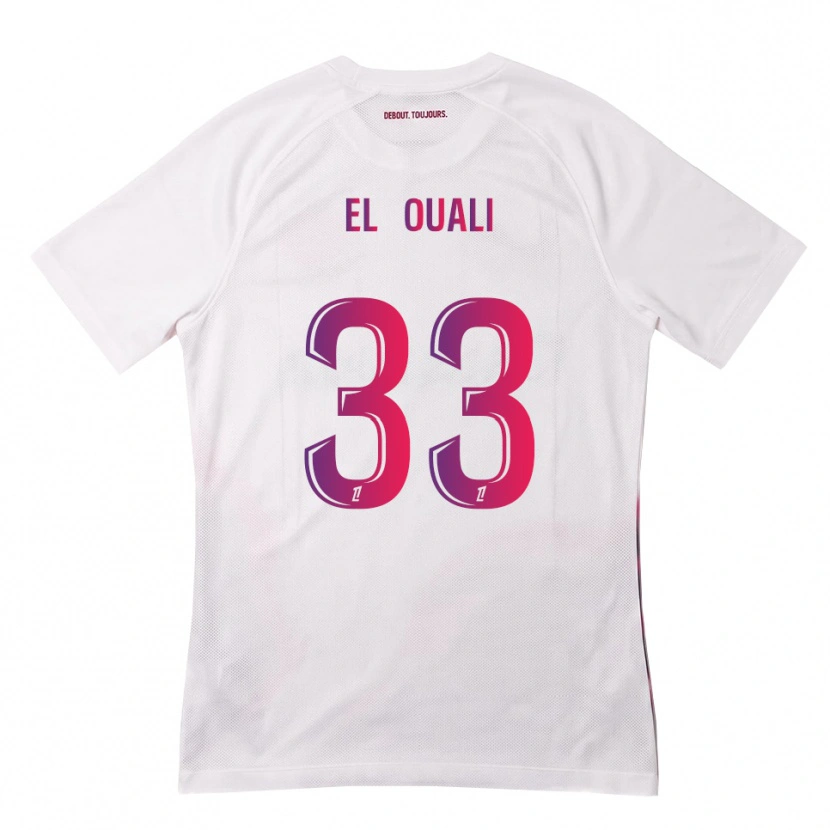 Danxen Mann Adam El Ouali #33 Hvit Rosa Lilla Bortetrøye Drakt Trøye 2026/27 Skjorter T-Skjorte