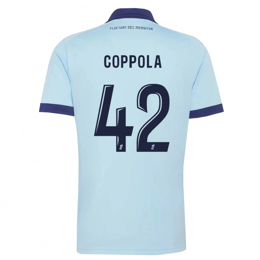 Danxen Mann Diego Coppola #42 Kornblomstblå Svart Bortetrøye Drakt Trøye 2026/27 Skjorter T-Skjorte