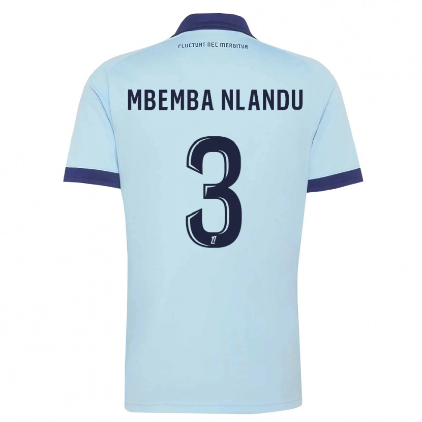 Danxen Mann Emmanuel Mbemba #3 Kornblomstblå Svart Bortetrøye Drakt Trøye 2026/27 Skjorter T-Skjorte