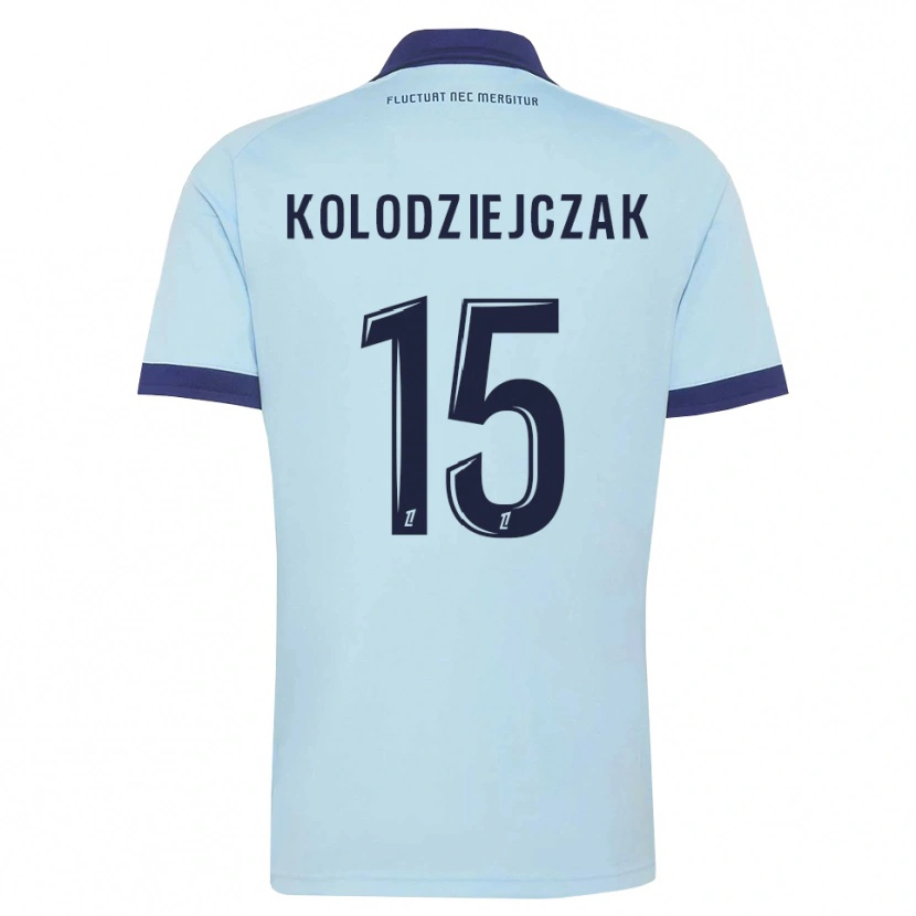 Danxen Mann Timothée Kolodziejczak #15 Kornblomstblå Svart Bortetrøye Drakt Trøye 2026/27 Skjorter T-Skjorte