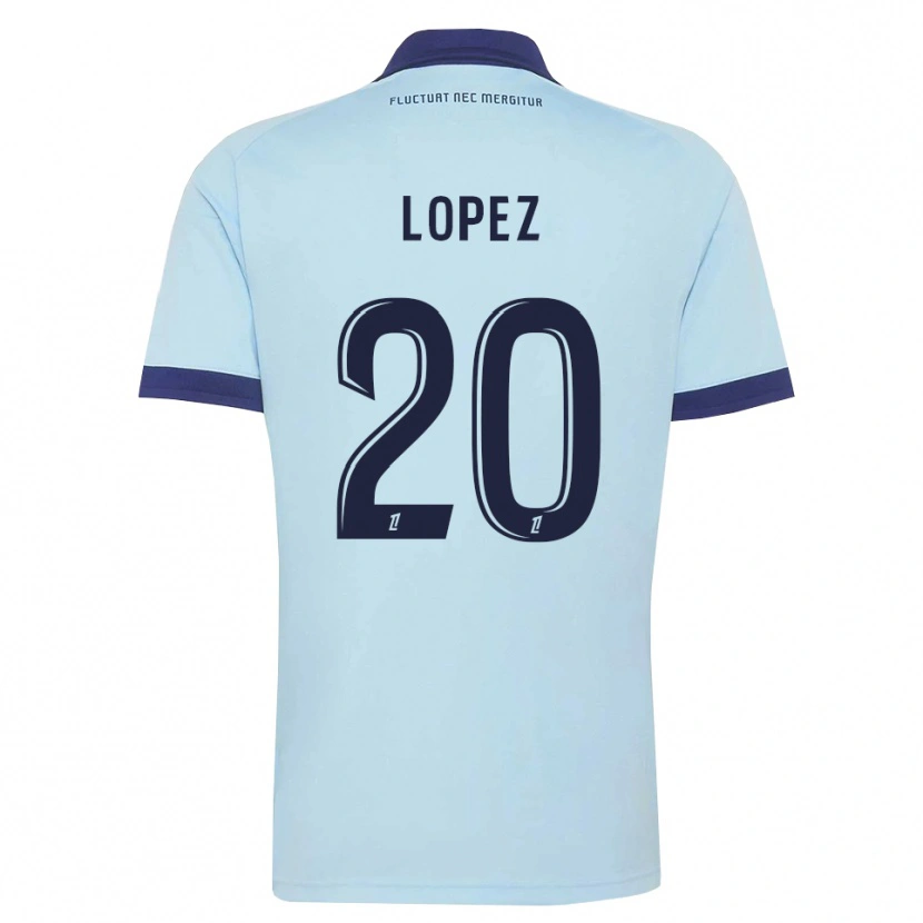 Danxen Mann Julien Lopez #20 Kornblomstblå Svart Bortetrøye Drakt Trøye 2026/27 Skjorter T-Skjorte