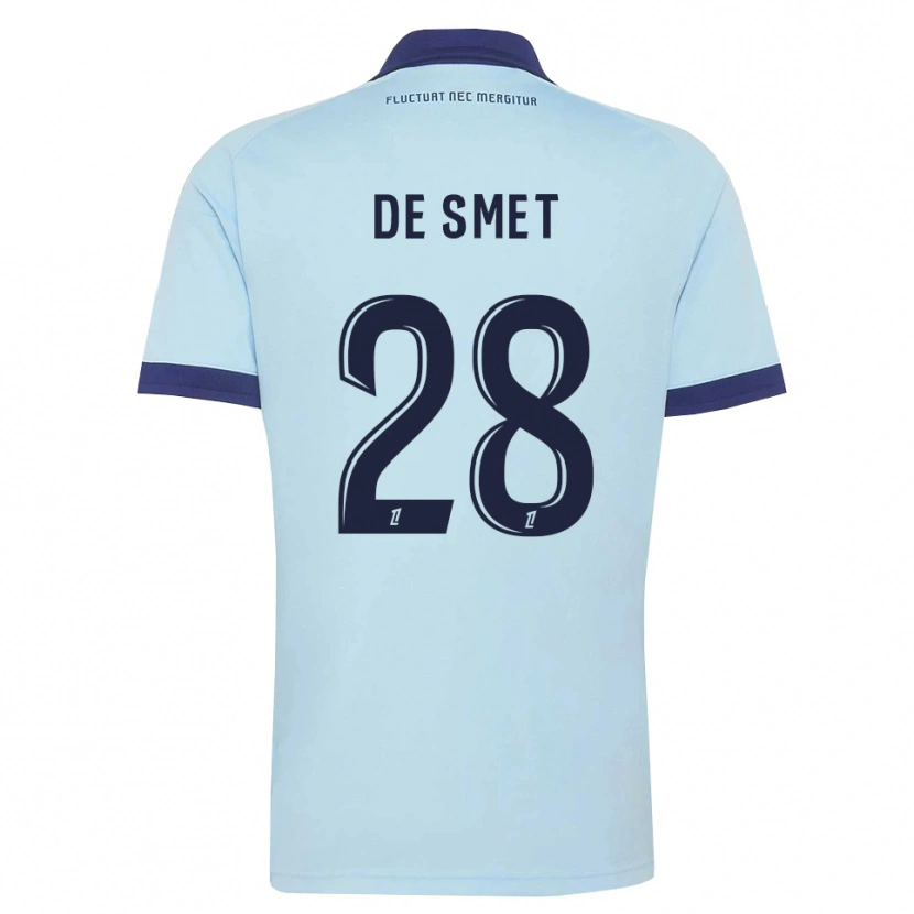 Danxen Mann Thibault De Smet #28 Kornblomstblå Svart Bortetrøye Drakt Trøye 2026/27 Skjorter T-Skjorte