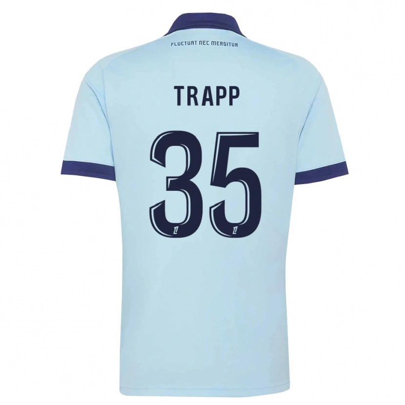 Danxen Mann Kevin Trapp #35 Kornblomstblå Svart Bortetrøye Drakt Trøye 2026/27 Skjorter T-Skjorte