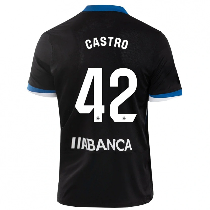 Danxen Mann Lucas Castro #42 Svart Blå Hvit Bortetrøye Drakt Trøye 2026/27 Skjorter T-Skjorte