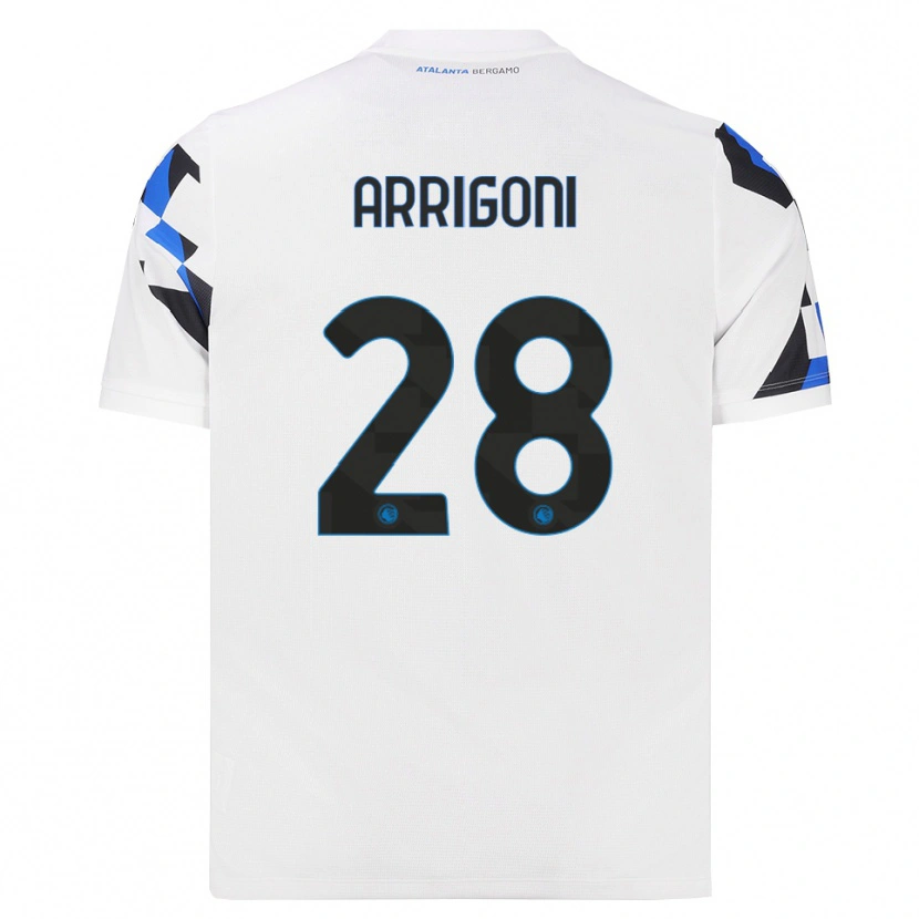 Danxen Mann Mattia Arrigoni #28 Hvit Rød Blå Bortetrøye Drakt Trøye 2026/27 Skjorter T-Skjorte