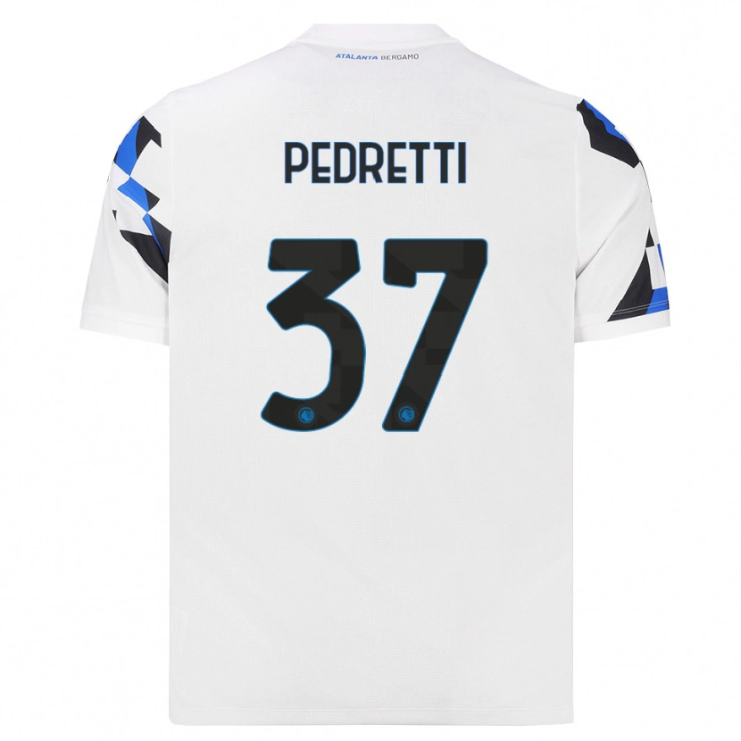 Danxen Mann Mattia Pedretti #37 Hvit Rød Blå Bortetrøye Drakt Trøye 2026/27 Skjorter T-Skjorte