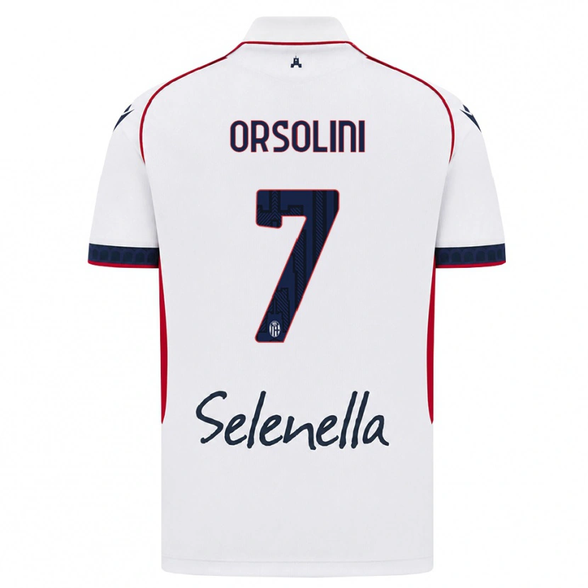 Danxen Mann Riccardo Orsolini #7 Hvit Rød Kongeblå Bortetrøye Drakt Trøye 2026/27 Skjorter T-Skjorte