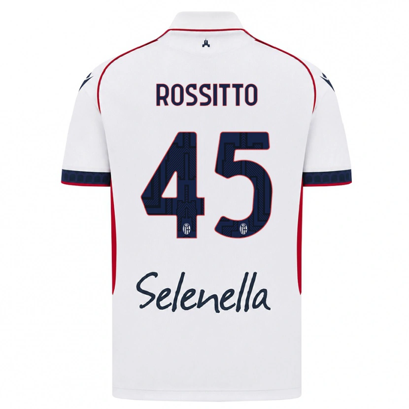 Danxen Mann Niccoló Rossitto #45 Hvit Rød Kongeblå Bortetrøye Drakt Trøye 2026/27 Skjorter T-Skjorte