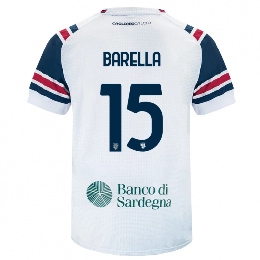 Danxen Mann Elia Barella #15 Hvit Rød Grønn Bortetrøye Drakt Trøye 2026/27 Skjorter T-Skjorte