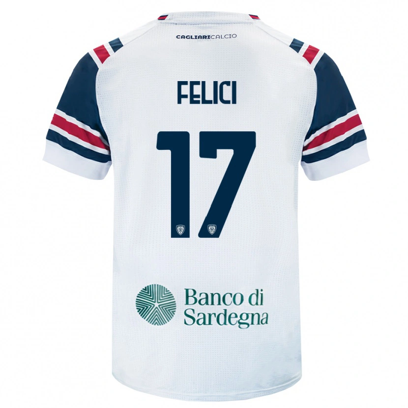Danxen Mann Mattia Felici #17 Hvit Rød Grønn Bortetrøye Drakt Trøye 2026/27 Skjorter T-Skjorte