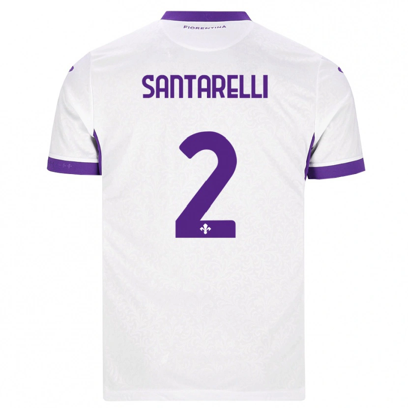Danxen Mann Andrea Santarelli #2 Hvit Lilla Bortetrøye Drakt Trøye 2026/27 Skjorter T-Skjorte