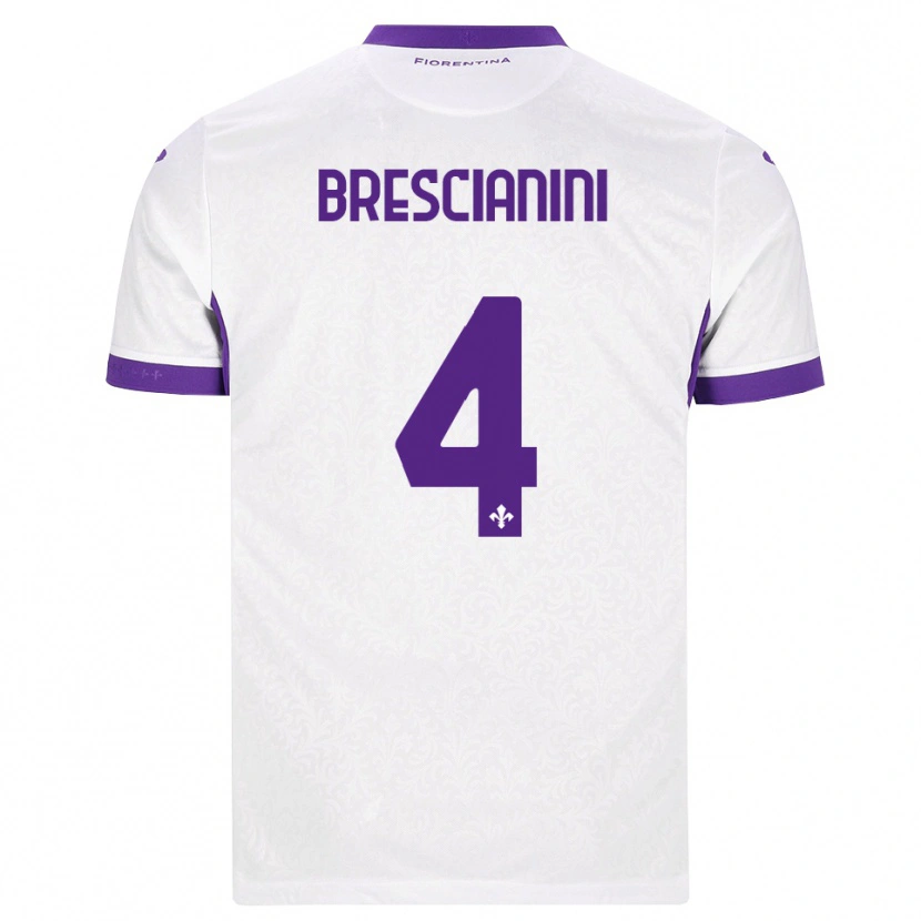 Danxen Mann Marco Brescianini #4 Hvit Lilla Bortetrøye Drakt Trøye 2026/27 Skjorter T-Skjorte