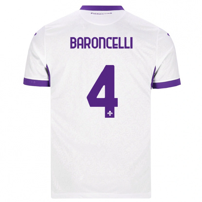 Danxen Mann Leonardo Baroncelli #4 Hvit Lilla Bortetrøye Drakt Trøye 2026/27 Skjorter T-Skjorte