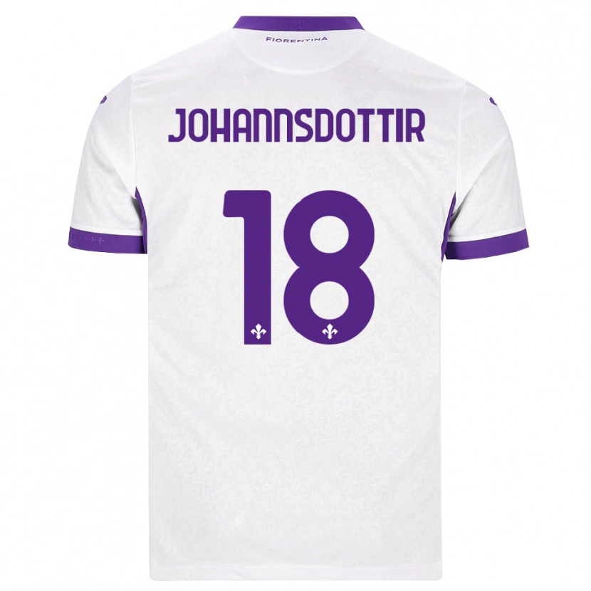 Danxen Mann Alexandra Johannsdottir #18 Hvit Lilla Bortetrøye Drakt Trøye 2026/27 Skjorter T-Skjorte