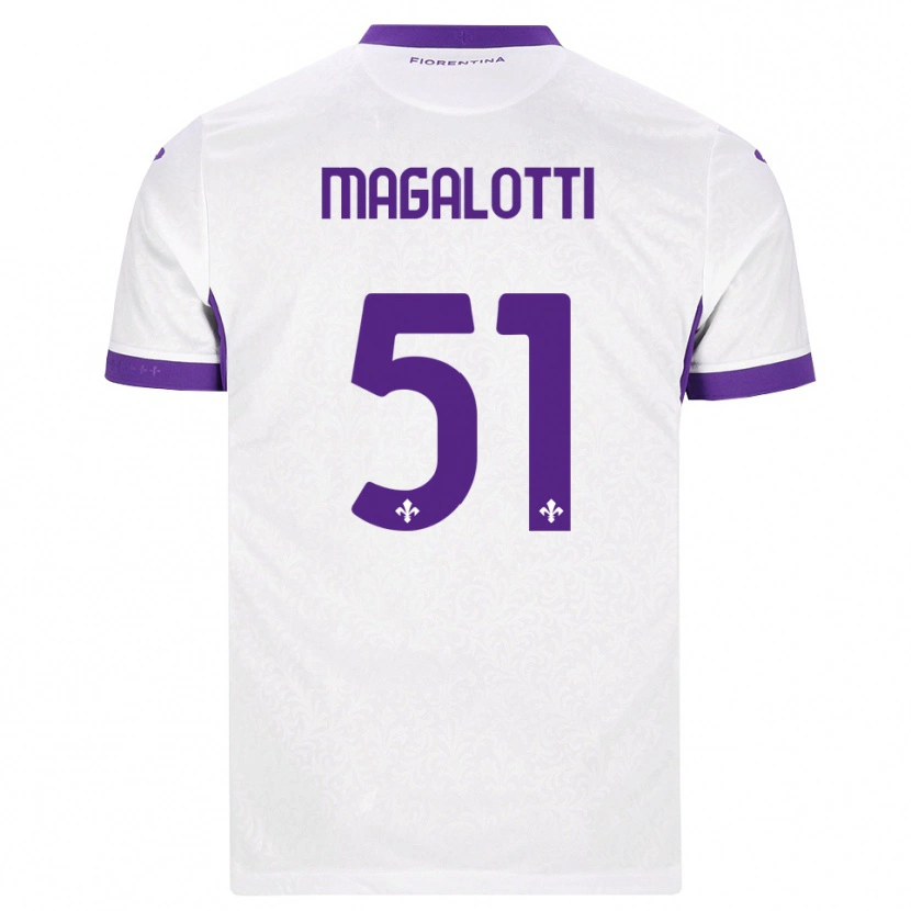 Danxen Mann Mattia Magalotti #51 Hvit Lilla Bortetrøye Drakt Trøye 2026/27 Skjorter T-Skjorte