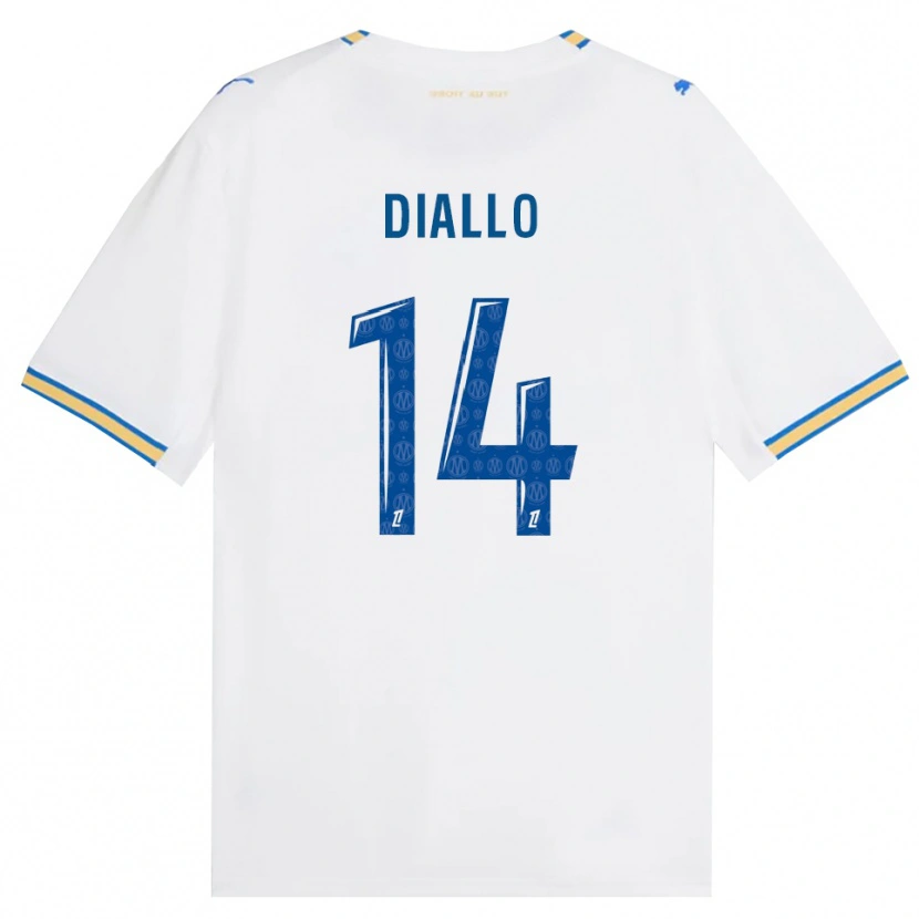 Danxen Dame Eliès Diallo #14 Dodgerblå Hvit Hjemmetrøye Drakt Trøye 2026/27 Skjorter T-Skjorte