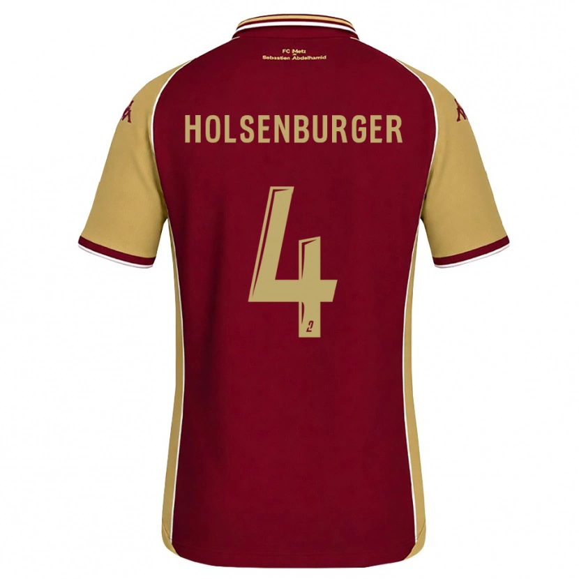 Danxen Dame Ruben Holsenburger #4 Gyllenrød Mørk Rød Hjemmetrøye Drakt Trøye 2026/27 Skjorter T-Skjorte