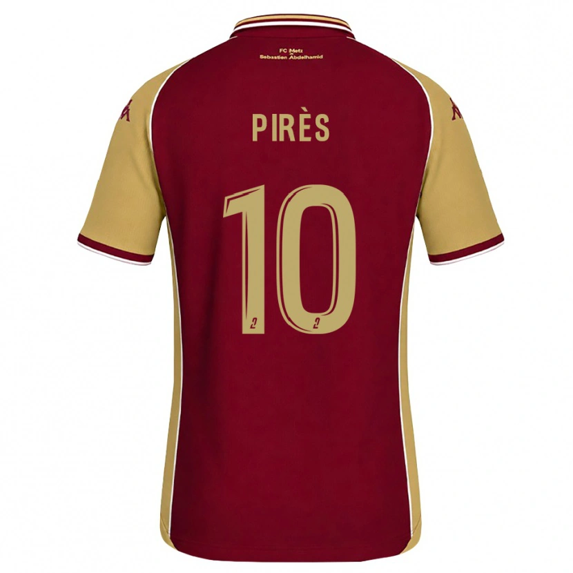 Danxen Dame Théo Pirès #10 Gyllenrød Mørk Rød Hjemmetrøye Drakt Trøye 2026/27 Skjorter T-Skjorte