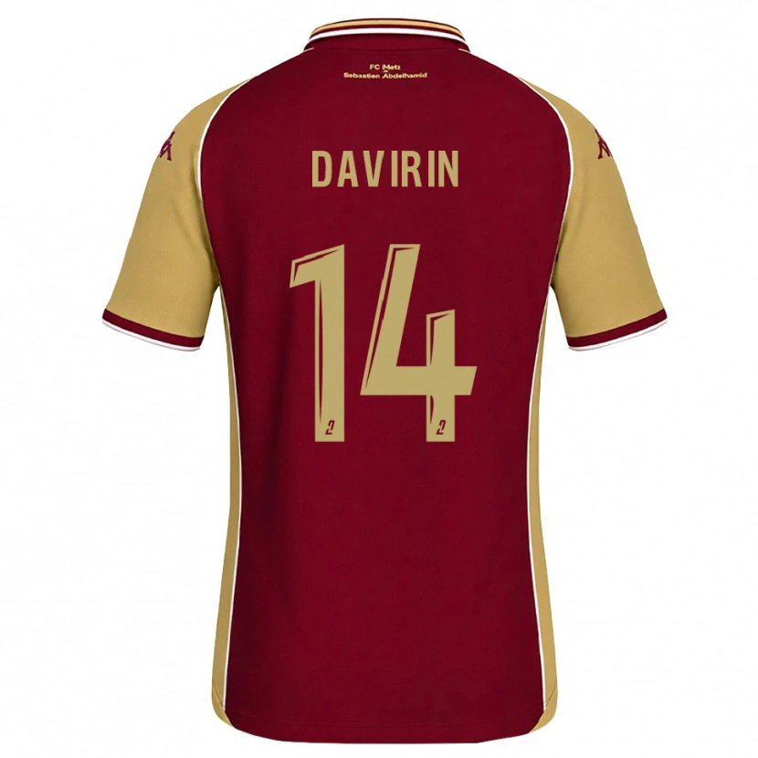 Danxen Dame Pierre-Alexandre Davirin #14 Gyllenrød Mørk Rød Hjemmetrøye Drakt Trøye 2026/27 Skjorter T-Skjorte