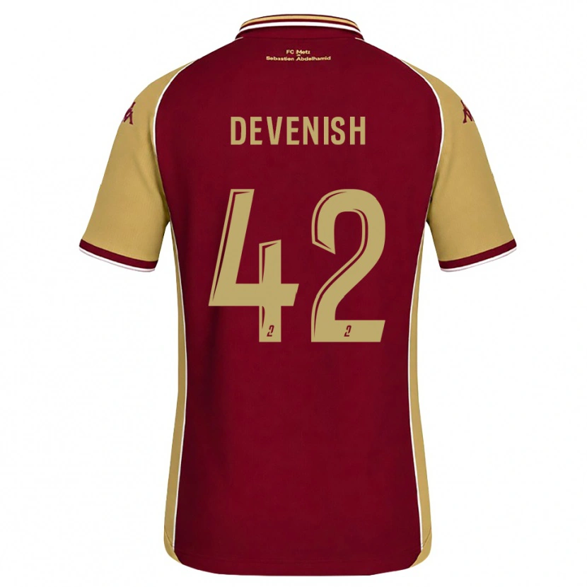 Danxen Dame Cristian Devenish #42 Gyllenrød Mørk Rød Hjemmetrøye Drakt Trøye 2026/27 Skjorter T-Skjorte