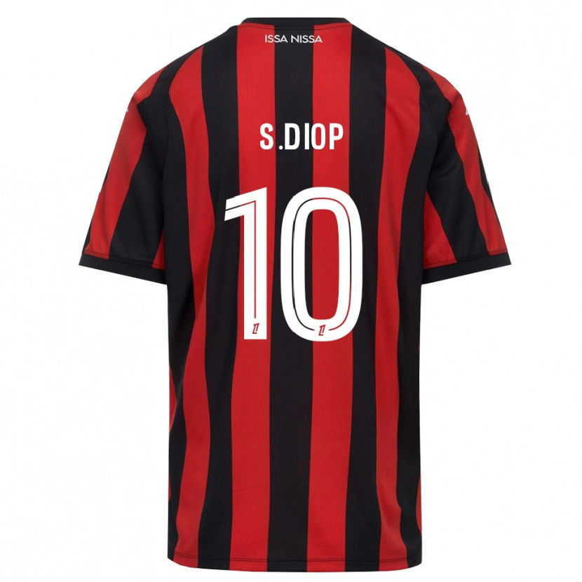 Danxen Dame Sofiane Diop #10 Rød Svart Hvit Hjemmetrøye Drakt Trøye 2026/27 Skjorter T-Skjorte