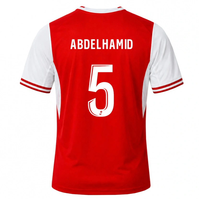 Danxen Dame Yunis Abdelhamid #5 Rød Hvit Hjemmetrøye Drakt Trøye 2026/27 Skjorter T-Skjorte