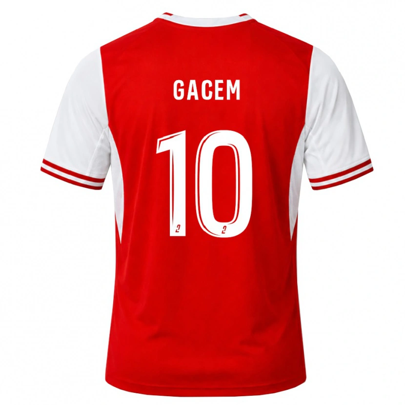 Danxen Dame Yacine Gacem #10 Rød Hvit Hjemmetrøye Drakt Trøye 2026/27 Skjorter T-Skjorte