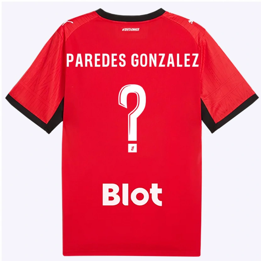 Danxen Dame Maxime Paredes Gonzalez #0 Rød Svart Hvit Hjemmetrøye Drakt Trøye 2026/27 Skjorter T-Skjorte