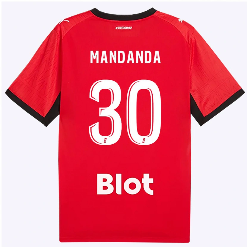 Danxen Dame Steve Mandanda #30 Rød Svart Hvit Hjemmetrøye Drakt Trøye 2026/27 Skjorter T-Skjorte