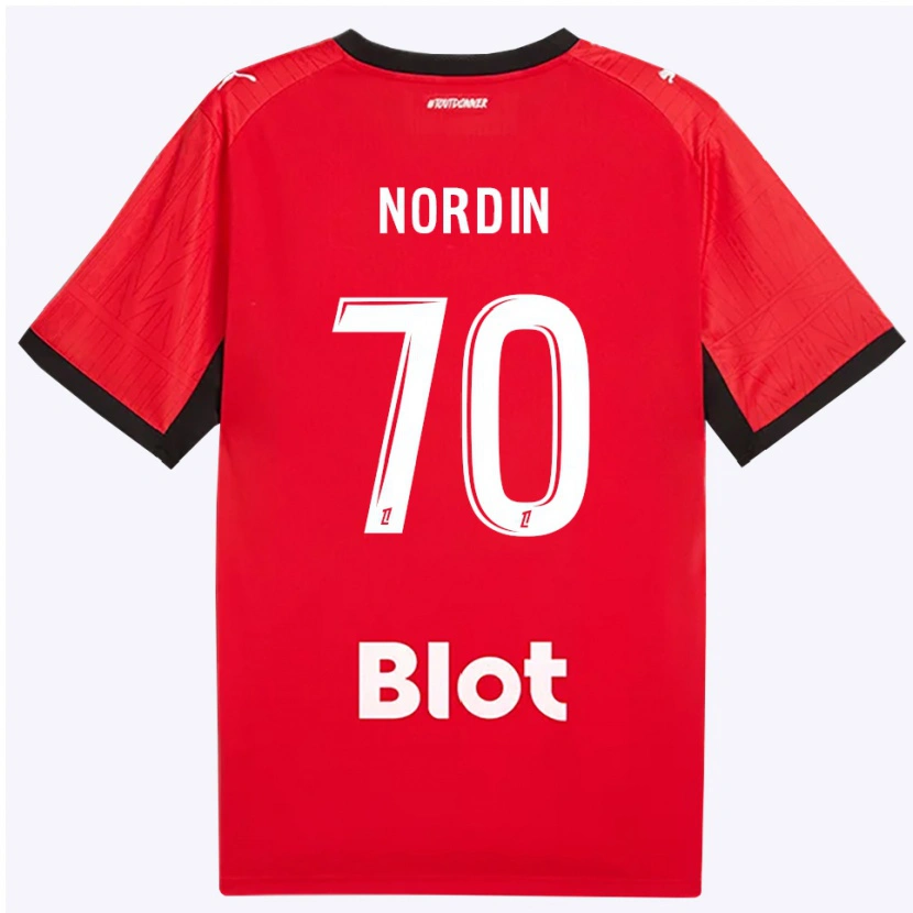 Danxen Dame Arnaud Nordin #70 Rød Svart Hvit Hjemmetrøye Drakt Trøye 2026/27 Skjorter T-Skjorte
