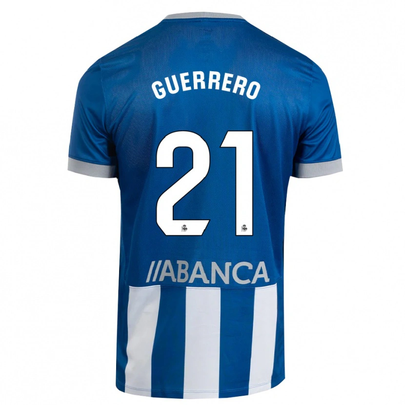 Danxen Dame Adrián Guerrero #21 Blå Grå Hvit Hjemmetrøye Drakt Trøye 2026/27 Skjorter T-Skjorte