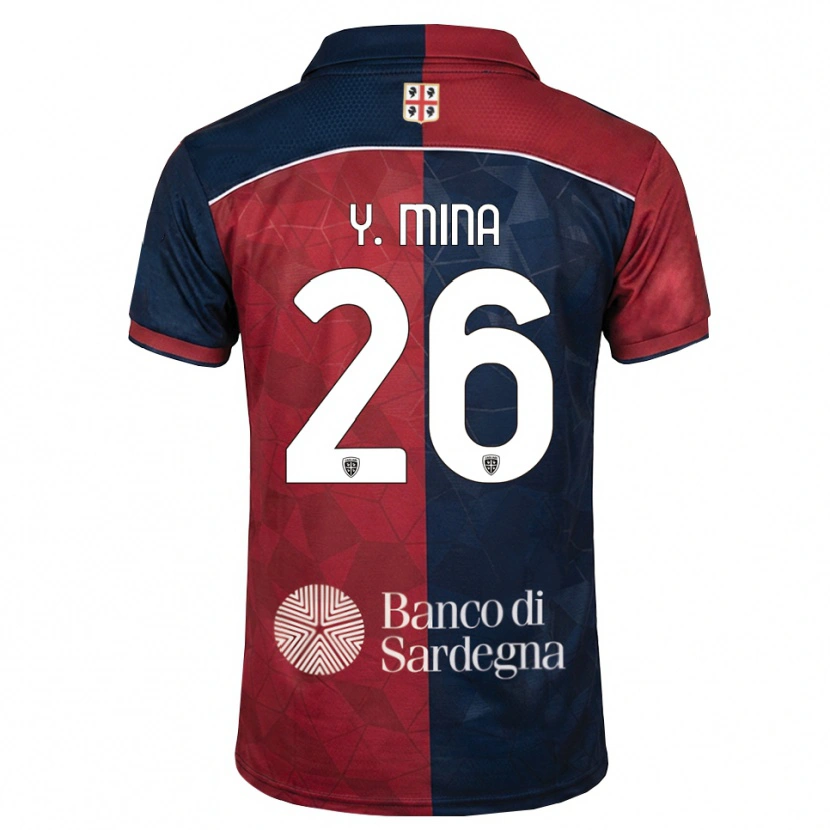 Danxen Dame Yerry Mina #26 Burgunder Kongeblå Hjemmetrøye Drakt Trøye 2026/27 Skjorter T-Skjorte