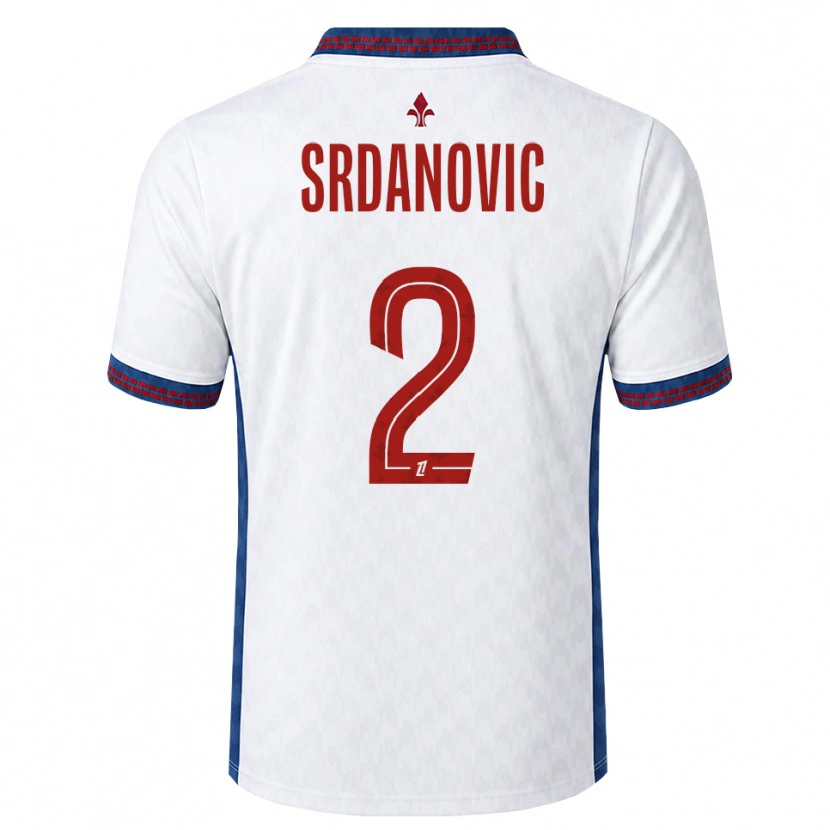 Danxen Dame Loun Srdanovic #2 Rød Hvit Blå Bortetrøye Drakt Trøye 2026/27 Skjorter T-Skjorte