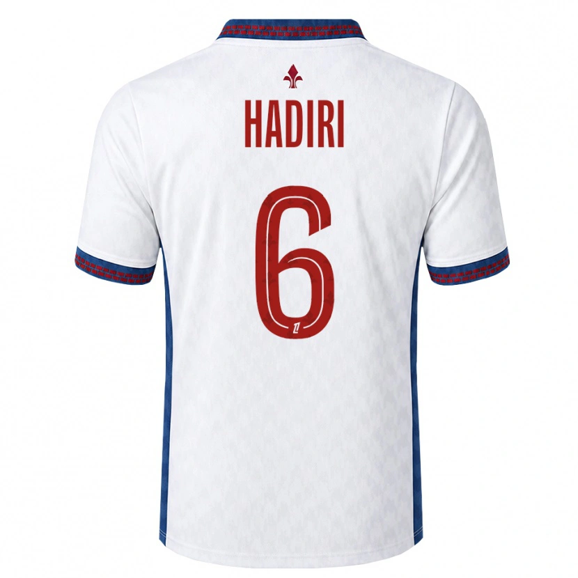 Danxen Dame Elias Hadiri #6 Rød Hvit Blå Bortetrøye Drakt Trøye 2026/27 Skjorter T-Skjorte