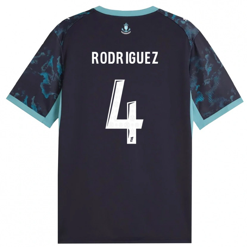 Danxen Dame Ruben Rodriguez #4 Blek Turkis Hvit Svart Bortetrøye Drakt Trøye 2026/27 Skjorter T-Skjorte