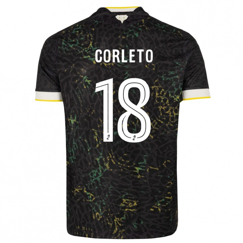 Danxen Dame Naël Corleto #18 Svart Hvit Gul Bortetrøye Drakt Trøye 2026/27 Skjorter T-Skjorte