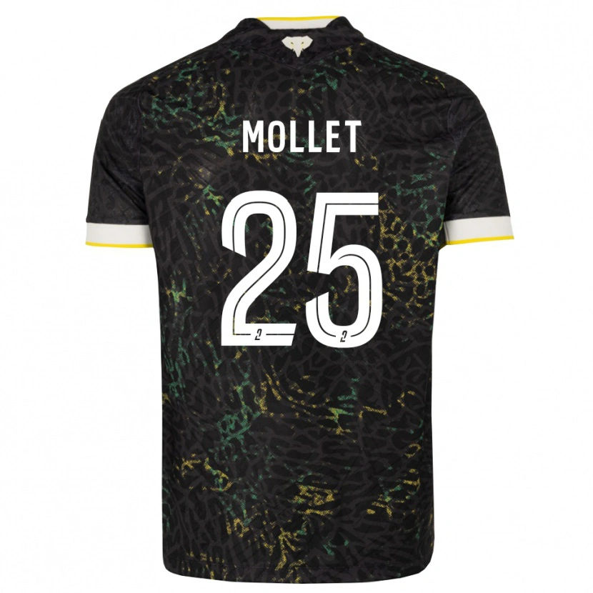 Danxen Dame Florent Mollet #25 Svart Hvit Gul Bortetrøye Drakt Trøye 2026/27 Skjorter T-Skjorte