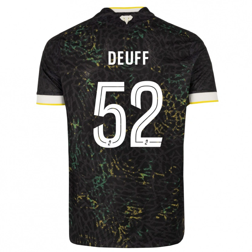 Danxen Dame Bahmed Deuff #52 Svart Hvit Gul Bortetrøye Drakt Trøye 2026/27 Skjorter T-Skjorte