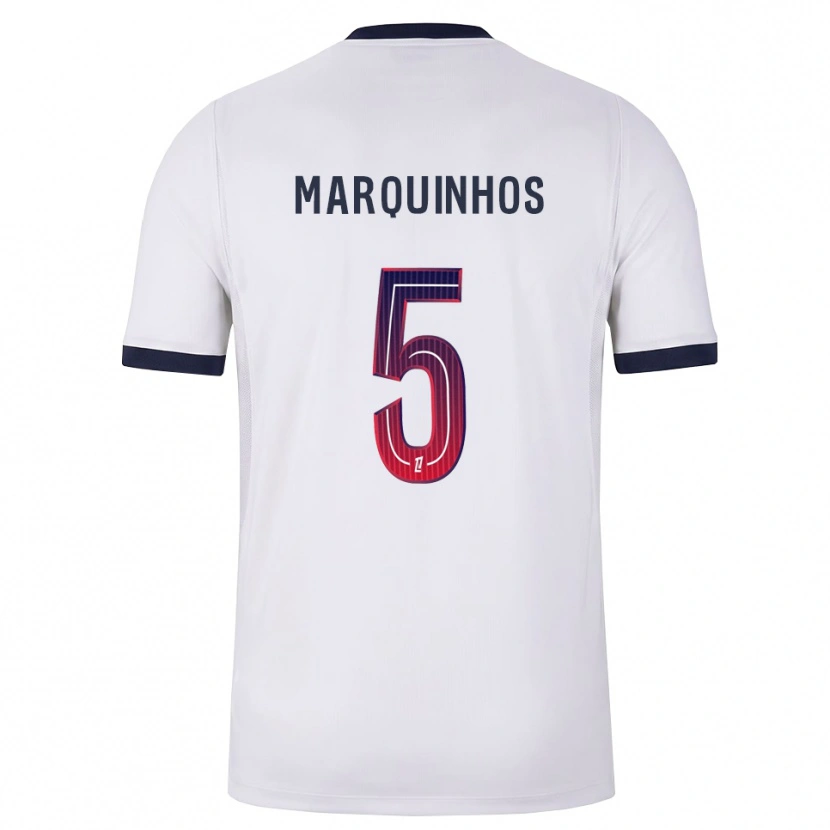 Danxen Dame Marquinhos #5 Hvit Svart Rød Bortetrøye Drakt Trøye 2026/27 Skjorter T-Skjorte