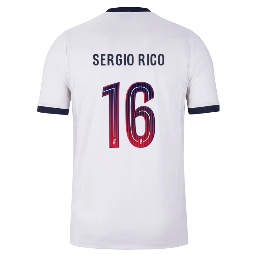 Danxen Dame Sergio Rico #16 Hvit Svart Rød Bortetrøye Drakt Trøye 2026/27 Skjorter T-Skjorte