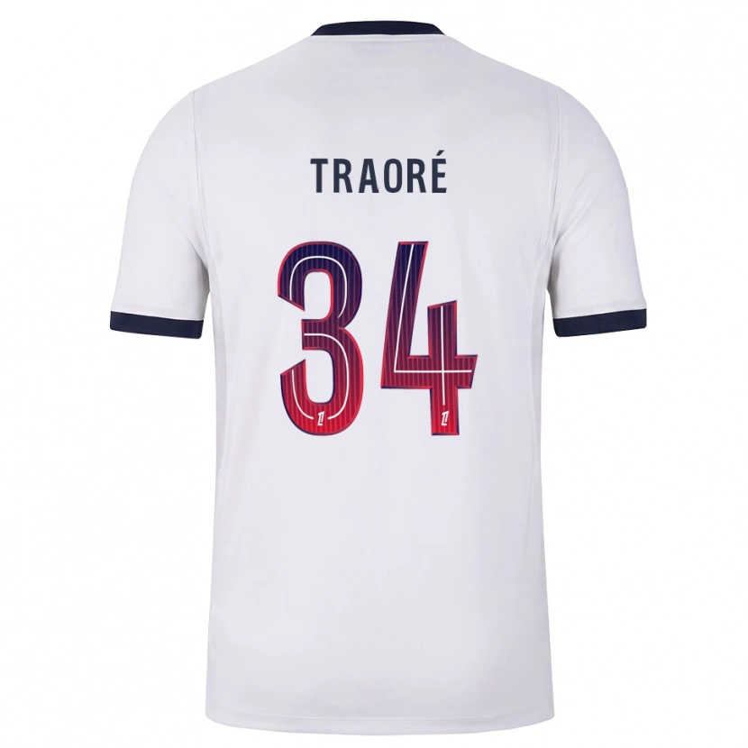 Danxen Dame Naolia Traoré #34 Hvit Svart Rød Bortetrøye Drakt Trøye 2026/27 Skjorter T-Skjorte
