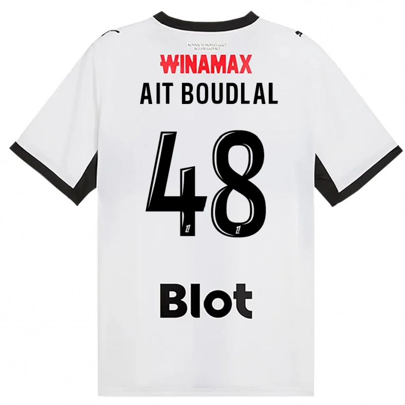 Danxen Dame Abdelhamid Ait Boudlal #48 Svart Hvit Rød Bortetrøye Drakt Trøye 2026/27 Skjorter T-Skjorte