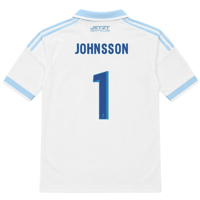 Danxen Dame Karl-Johan Johnsson #1 Lys Himmelblå Hvit Rød Bortetrøye Drakt Trøye 2026/27 Skjorter T-Skjorte