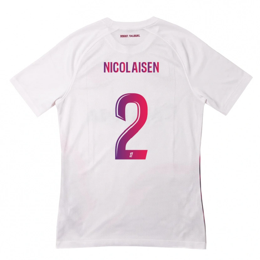 Danxen Dame Rasmus Nicolaisen #2 Hvit Rosa Lilla Bortetrøye Drakt Trøye 2026/27 Skjorter T-Skjorte