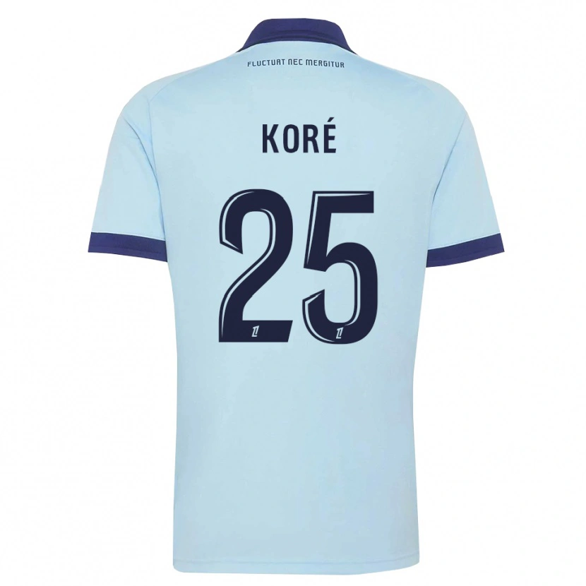 Danxen Dame Yoan Koré #25 Kornblomstblå Svart Bortetrøye Drakt Trøye 2026/27 Skjorter T-Skjorte