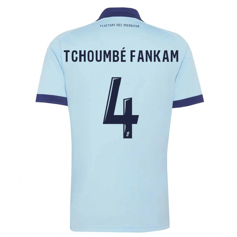 Danxen Dame Erwan Tchoumbé Fankam #4 Kornblomstblå Svart Bortetrøye Drakt Trøye 2026/27 Skjorter T-Skjorte