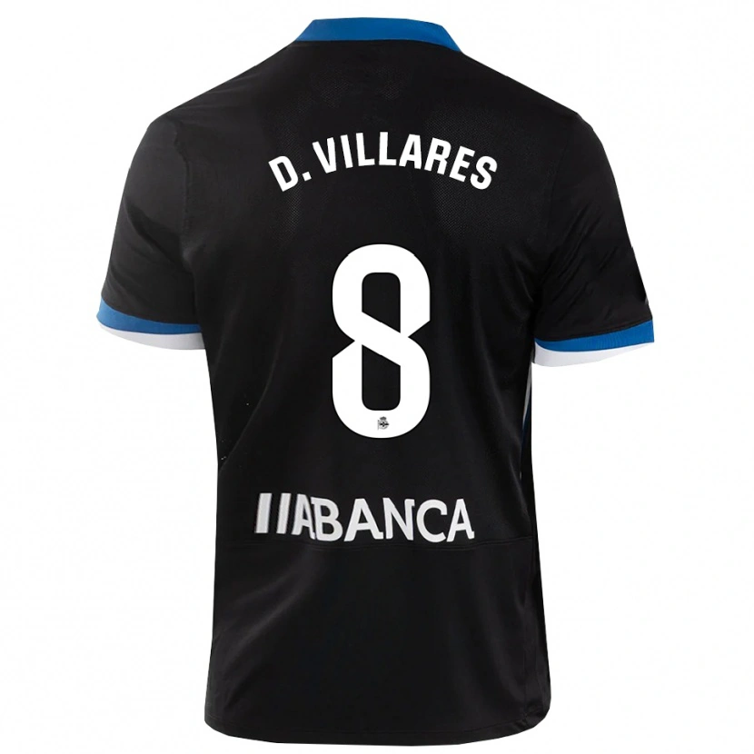 Danxen Dame Diego Villares #8 Svart Blå Hvit Bortetrøye Drakt Trøye 2026/27 Skjorter T-Skjorte