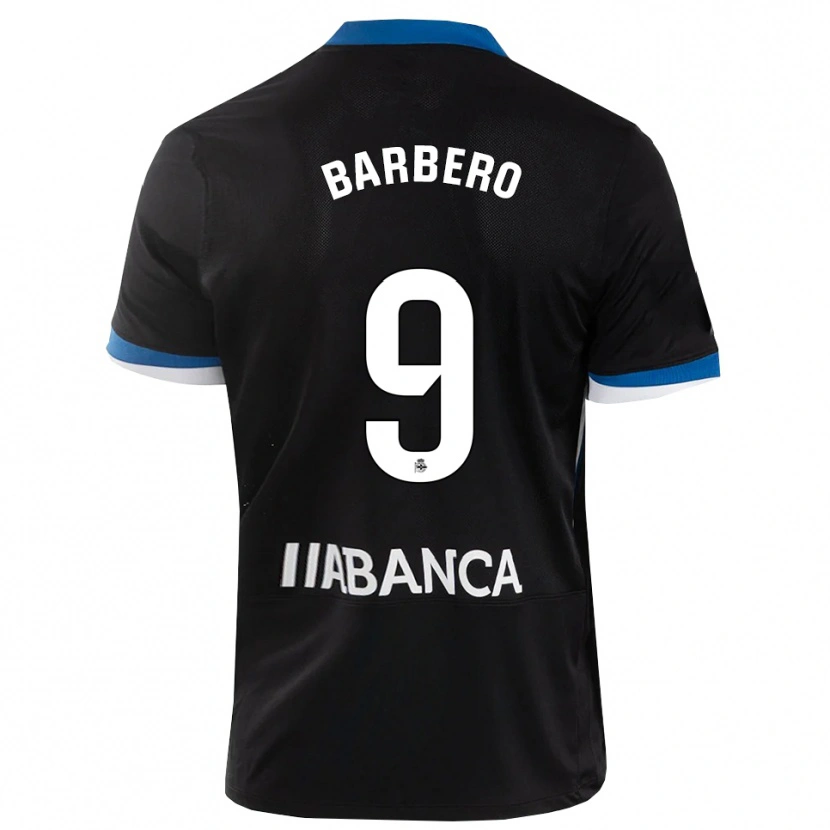 Danxen Dame Iván Barbero #9 Svart Blå Hvit Bortetrøye Drakt Trøye 2026/27 Skjorter T-Skjorte