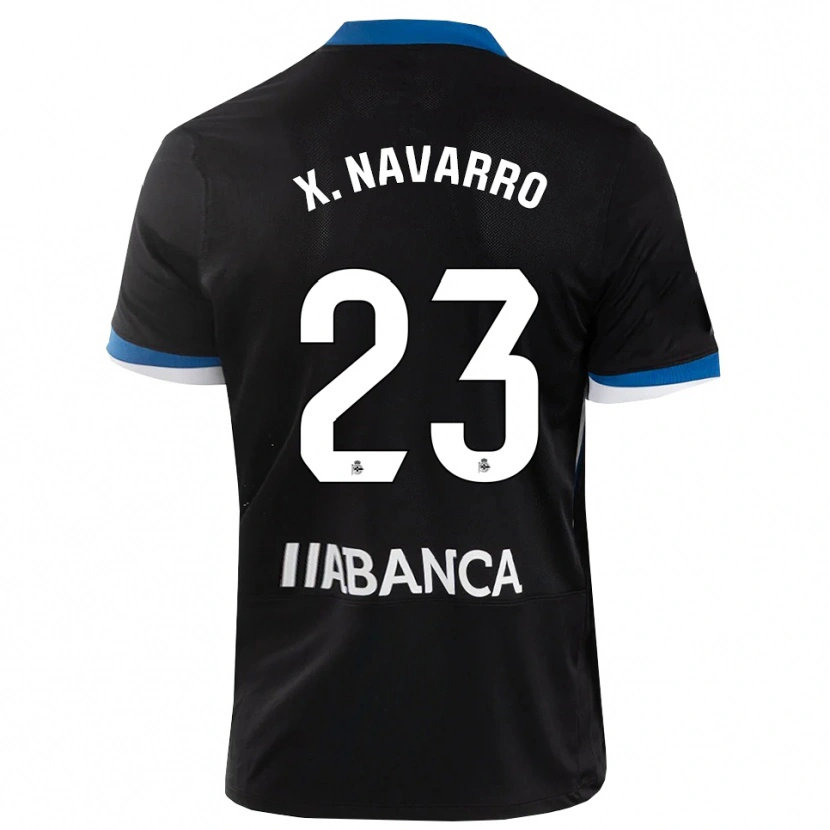 Danxen Dame Ximo Navarro #23 Svart Blå Hvit Bortetrøye Drakt Trøye 2026/27 Skjorter T-Skjorte