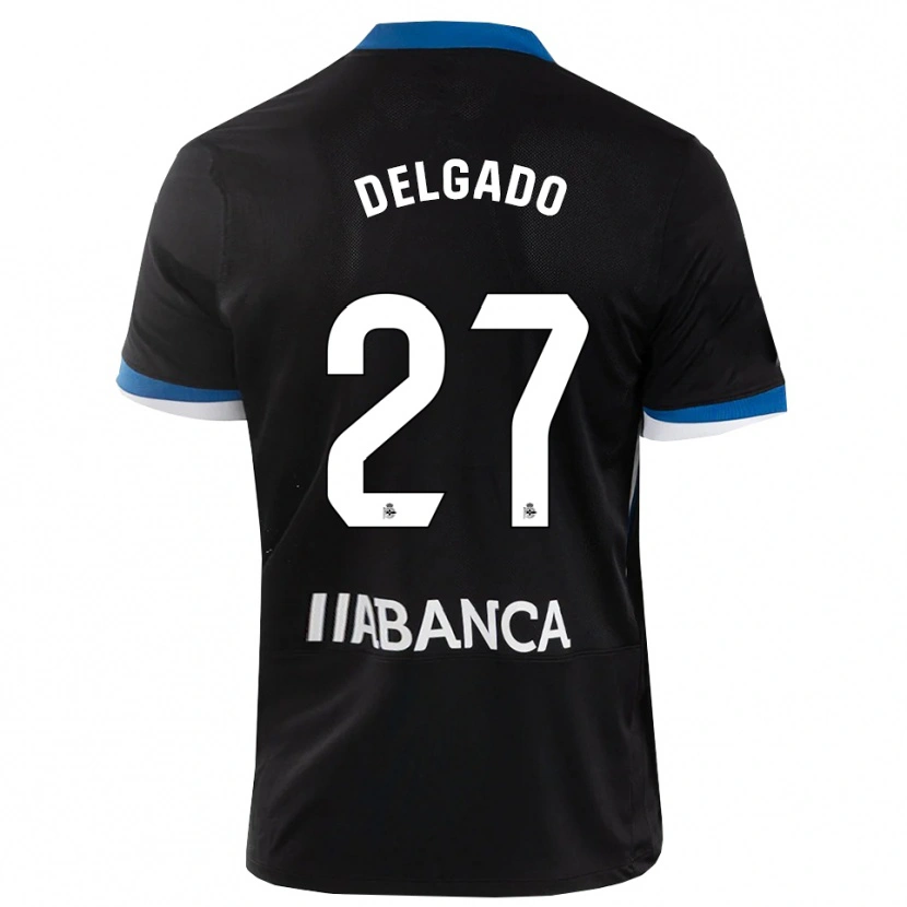Danxen Dame Álex Delgado #27 Svart Blå Hvit Bortetrøye Drakt Trøye 2026/27 Skjorter T-Skjorte